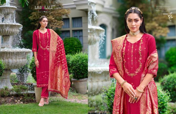 Hasmeena Vol 4 By Lily And Lali Viscose Embroidery Kurti With Bottom Dupatta Orders in India
